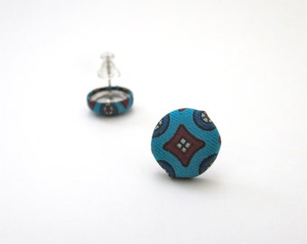 Earrings Made From Recycled Menswear Neck Tie Surgical Steel Stud or post style Custom orders are welcome