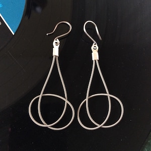 Recycled Electric Guitar String Earrings Ready to Ship from Ohio image 1