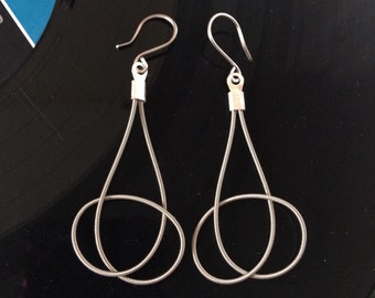 Recycled Electric Guitar String Earrings Ready to Ship from Ohio