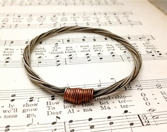 Recycled Electric Guitar String Bracelet without ball ends Unisex Portion of Proceeds goes to Youth Music Scholarships Musician Gift