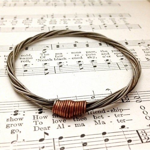 Recycled Electric Guitar String Bracelet Without Ball Ends Etsy