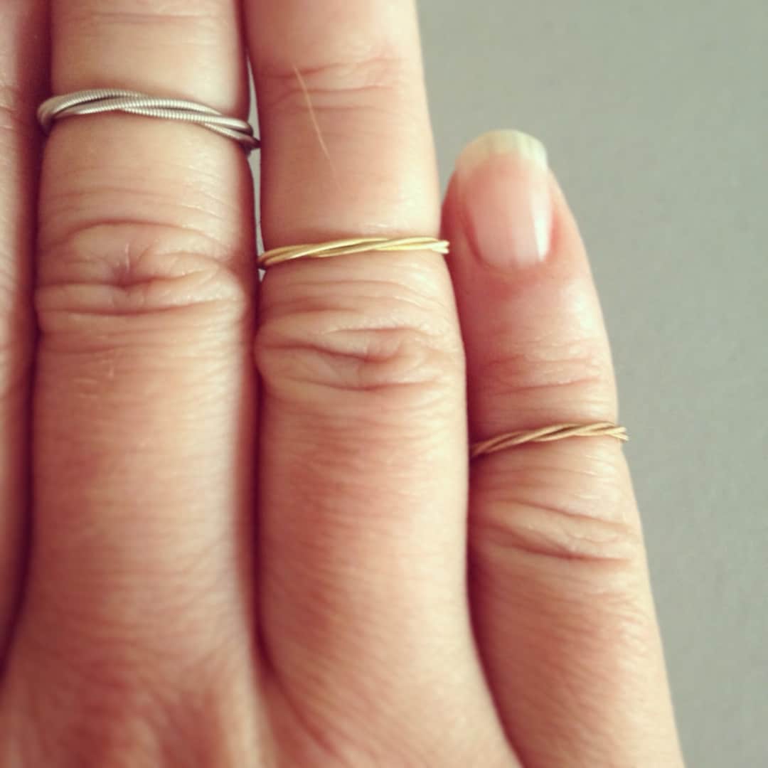 Guitar String Stackable Midi Ring in YOUR CHOICE of Acoustic Brass ...