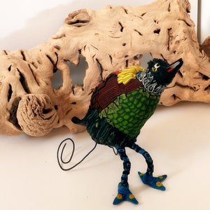 Escultura de pássaro mostra a ave do paraíso de Preening Wilson - que personagem!