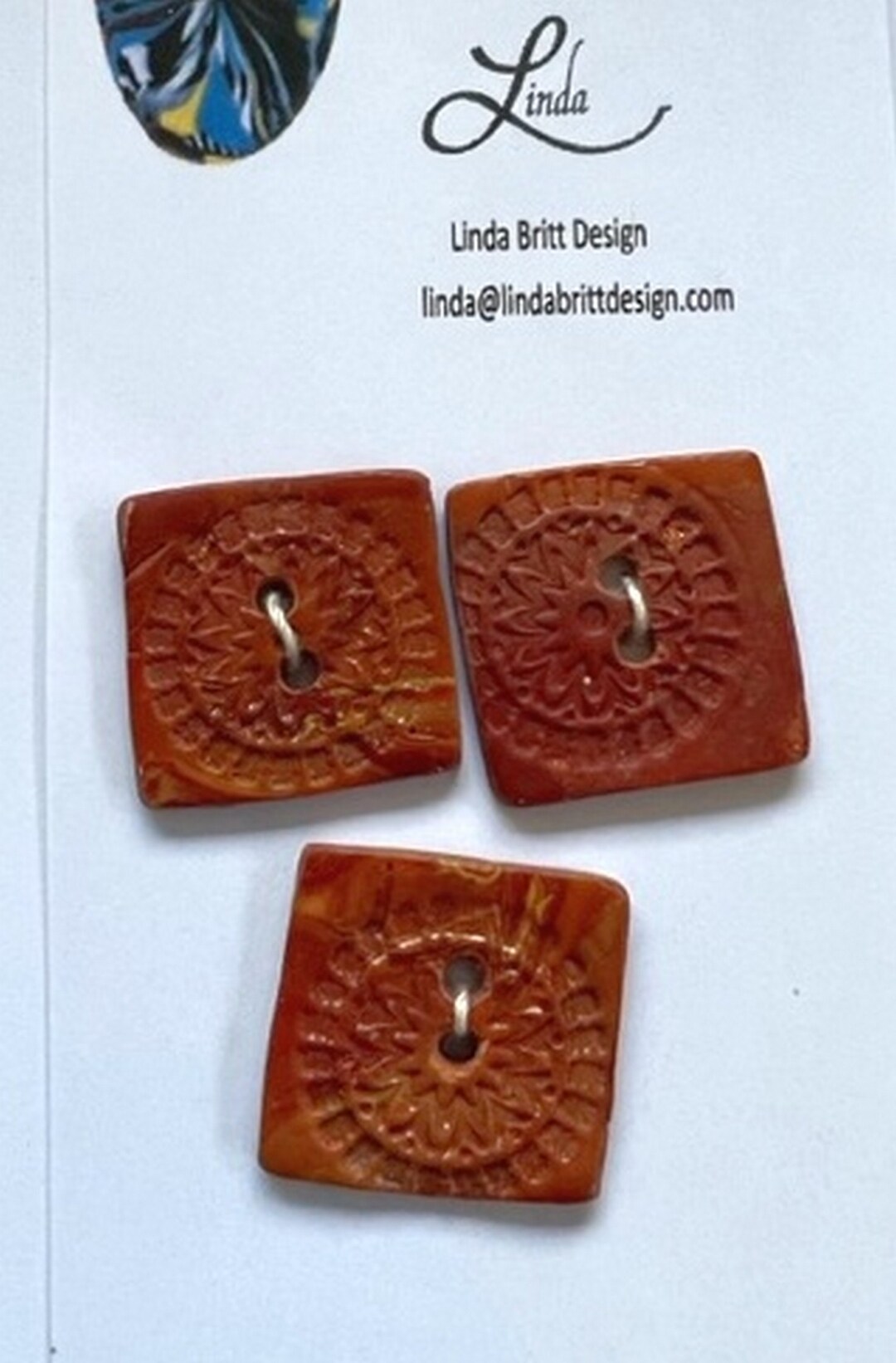 Three Square Copper Color Buttons - Etsy