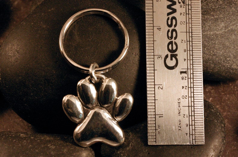 Sterling Silver Pawprint Keychain