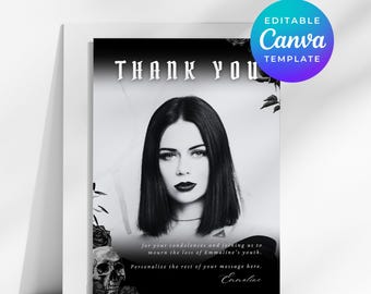 Edgy Thank You Cards RIP to my 20's Editable Canva Template with Picture to Text E-Card Printable Notecards Instant Digital Download 6676