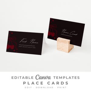 She Is The Cherry On Top Decor Editable Party Table Placement Card Buffet Food Label Template Printables Canva Instant Digital Download 7997