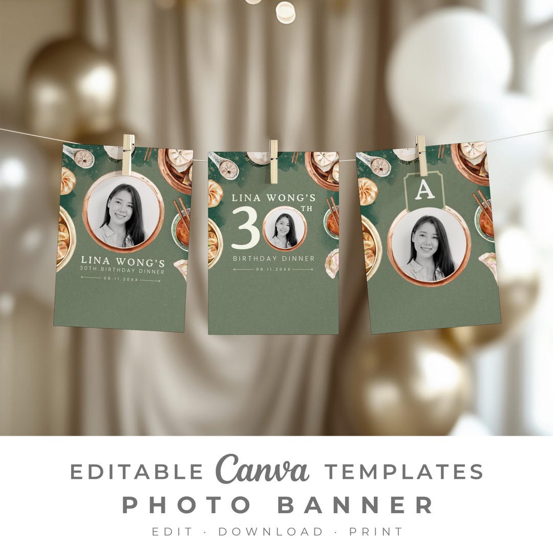 Dumpling Birthday Banner Dinner Party Decorations Bunting Flags Garland ...