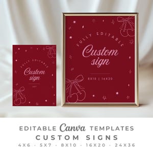 Cartello decorativo "She's The Cherry On Top" per il 30° compleanno di una donna, personalizzabile con barra di testo personalizzata, benvenuto nel cortile anteriore, Canva 0540