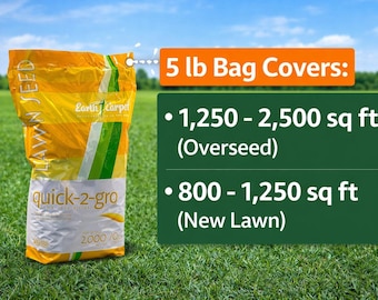 Mezcla de semillas de césped Quick-2-Grow: césped de rápido crecimiento para sol y sombra, resiembra o suelos pesados