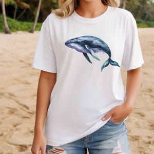 Whale Shirt Whale Shark T-Shirt for Ocean Lover Shirt for Fisherman Shirt Beach Lover Tshirt for Orca Lover Shirt for Man Blue Whale T-Shirt