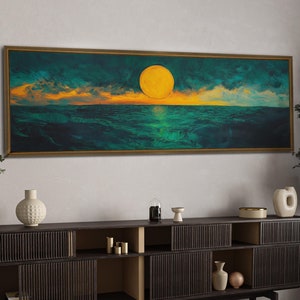 Sunset Landscape Framed Wall Art, Horizontal Framed Canvas Wall Art, Landscape Wall Art Print, Boho Wall Decor, Landscape Canvas Painting