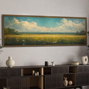 Panorama Landschaft Wand Kunst, Horizontale Landschaft Wand Kunst Druck, Große gerahmte Leinwand Wand Kunst, Über Bett Wand Dekoration