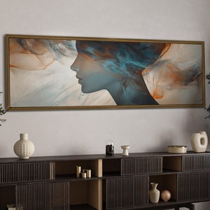 Horizontal Framed Wall Art, Framed Canvas Wall Painting, Panoramic Wall Art, Modern Art Wall Decor, Above Bed Wall Decor, Horizontal Print