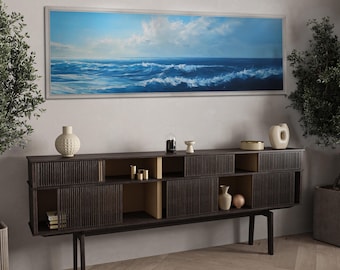 Ocean Waves Panoramic Canvas | Seascape Wall Art | Horizontal Coastal Decor