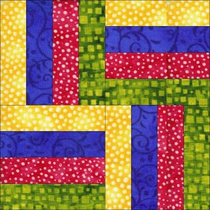 Digital Download, PDF Quilt Block, Quilt Top Block, Quilt Sewing Block, Quilt Rail Fence Design, Quilt Tutorial, Rail Fence Quilt Block