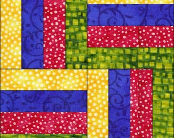 Digital Download, PDF Quilt Block, Quilt Top Block, Quilt Sewing Block, Quilt Rail Fence Design, Quilt Tutorial, Rail Fence Quilt Block