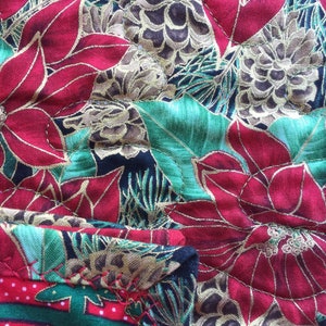 Mini Snack Mats, (set of 4) Mug Rugs Machine Quilted, Christmas Placemats, Table Mats, Table Mats, Coffee Coasters