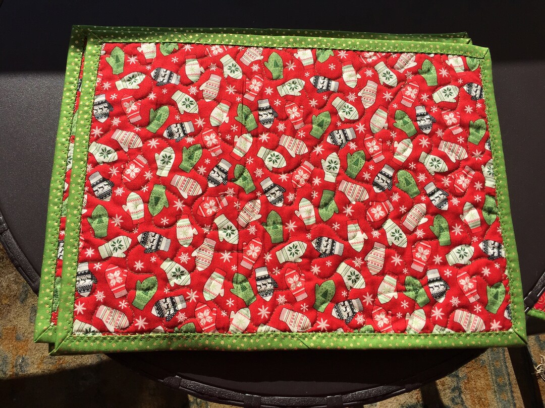 Mitten Mug Rug Quilted Christmas Mug Rugs, Mitten Coasters, Set of 6 - Etsy