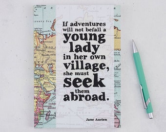 Travel Journal Jane Austen Quote - Graduation Gift For Her - Girlfriend Gift - Traveller Gift - Adventure Quote - Northanger Abbey