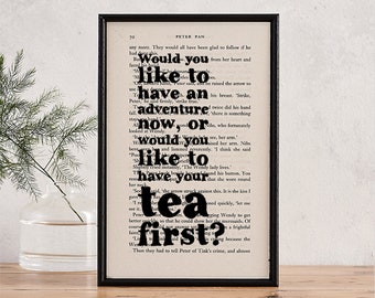 Peter Pan Quote - Tea Lover - Literary Quote Book Lover Gift - Bookish Gift - Travel Quote Graduation Gift - New Parent Gift - New Job Gift