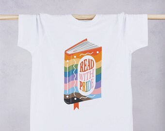 Read with Pride - LGBTQ+ white bookish T Shirt