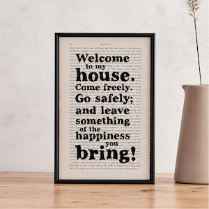 Dracula Quote - Bram Stoker - Dracula Home Quote - Halloween Gift - New Home Present - Welcome To My House