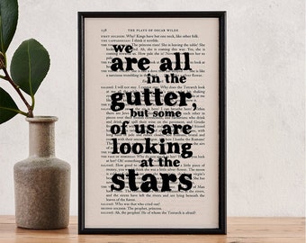 Oscar Wilde - Inspirational Quote - Framed Quotes - We Are All In The Gutter... -  Book Art - Oscar Wilde Quote - Motivational Quotes -