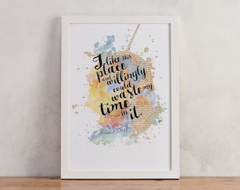 Shakespeare Print  - 'I Like This Place...' - Housewarming Gift -  Literary Quote Print - New Home Print - Watercolour Print - Literary Gift