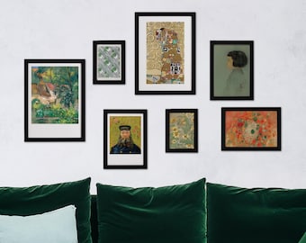 Framed Gallery Wall Set with Art Prints - Ready to Hang Gallery Wall Frame and Print Collection - Black Wooden Frames - Art Prints