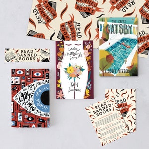 Lot de livres interdits de lecture, livres, marque-page, carte postale et emballage cadeau, belles éditions de livres classiques, livre cadeau