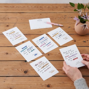 Lot de 12 cartes postales littéraires inspirantes