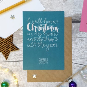 Jeu de cartes postales de Noël - Huit cartes postales de Noël - Ensemble de citations littéraires de Noël - Cartes de Noël Multipack