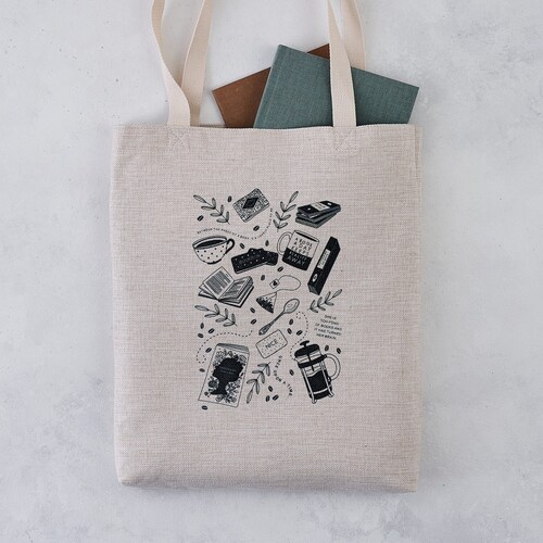 Book Themed Tote Bag Book Reader Themed Gift Polyester Etsy Canada
