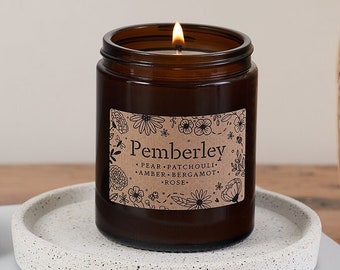 Pemberley Candle - Literary Locations Bookish Vegan Candle - Pride and Prejudice