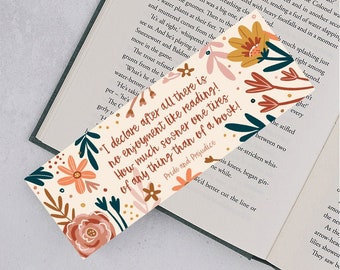 Pride and Prejudice Bookmark - Jane Austen Bookmark - Bookmark Quote - There is No Enjoyment Like Reading - Bookmark UK