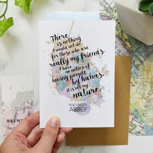 Literary Card - Jane Austen - Northanger Abbey - Quote Card