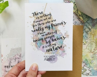 Literary Card - Jane Austen - Northanger Abbey - Quote Card