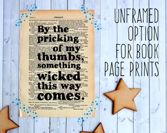 Bookishly Quotes -  Typographic Art - Vintage Book Page - Unframed Print - Book Lover - Unframed Quotes - Literary Gifts