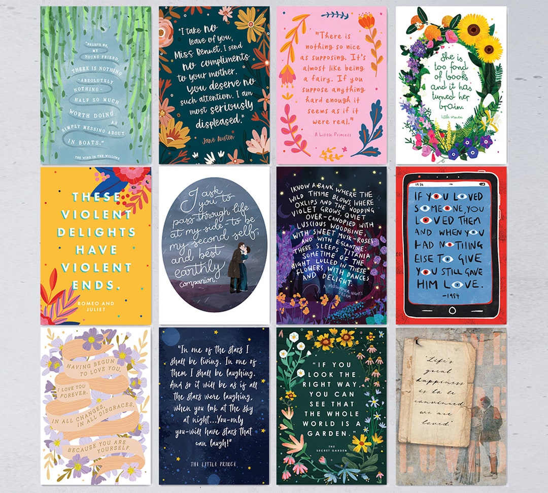 Classic Book Quotes Postcard Set 12 Postcards 2021 Edition Literary