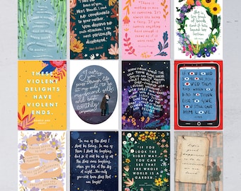 Classic Book Quotes Postcard Set - 12 Postcards - 2021 Edition - Literary Postcards