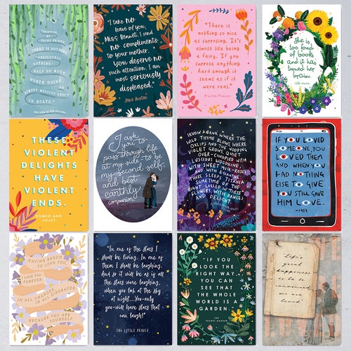 Classic Book Quotes Postcard Set 12 Postcards 2021 Edition Etsy