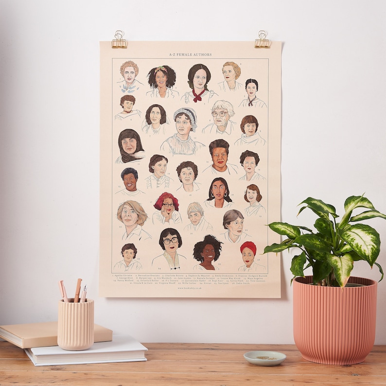 Literary wall art. Library decor. English classroom decor. Classroom Posters. Feminiest Movement. Women Authors. Female power. English teacher. Author Portraits. Women of literature. Bookish Decor. Booktok. Rupi Kaur.