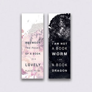 Set Of Two Book Lover Bookmarks - Bookmark Set - Token Book Gift - Literary Gifts - Literary Quotes - Book Lover Gift - Bookmark Gift