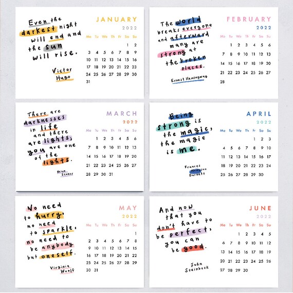 2022 Desk Calendar 2022 Postcards Postcard Calendar | Etsy