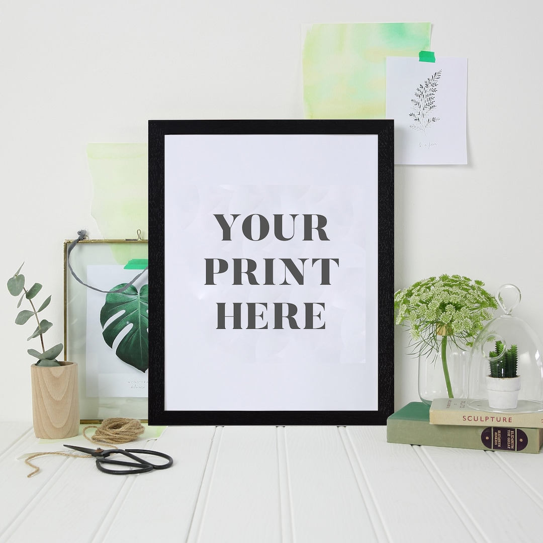 A4 Picture Frame in White, Black Handmade Wooden Frame for Your Own