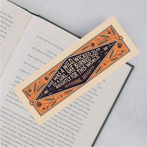 Wuthering Heights Bookmark - "She burned too brightly for this world" - Emily Brontë - Reader Gift - Book Lover Gift - Literary Gift