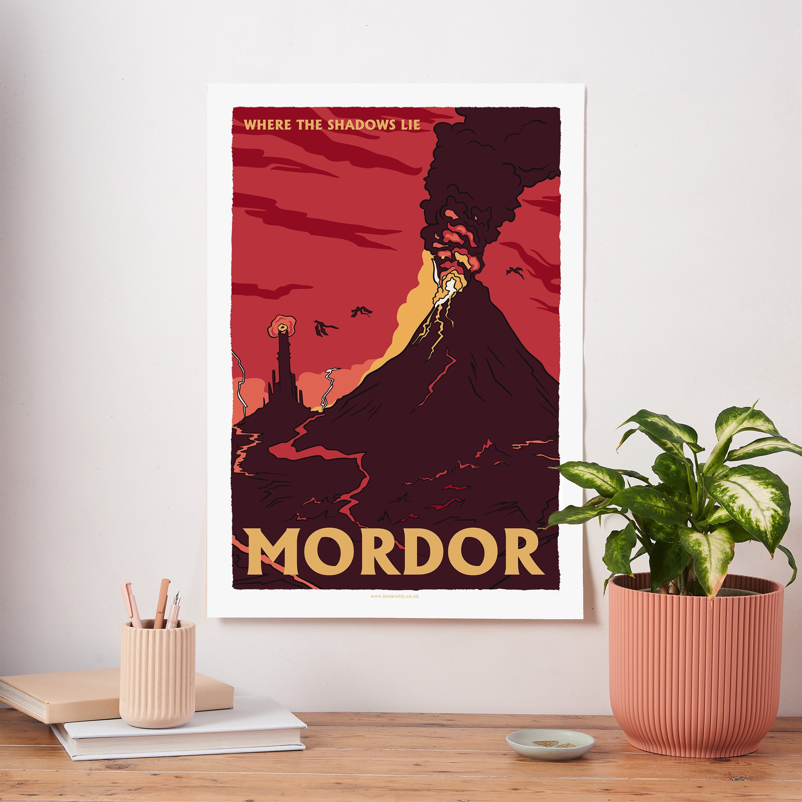 Mordor Art Print - Lord of the Rings Inspired Vintage Travel Poster ...