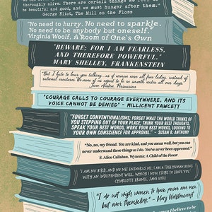 Great feminist writers and author quotes. Inspiring artwork for create writers, authors and readers. Gift for bookworms, book lovers and bibliophiles. Educational artwork and decor for schools, classrooms. Educational tool for teachers.