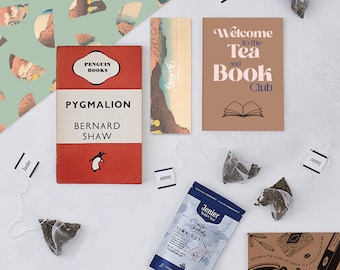 Book Subscription Box - Tea and Vintage Book Club - Monthly Book Subscription - Books and Tea Gift - Subscription Gift - Vintage Books